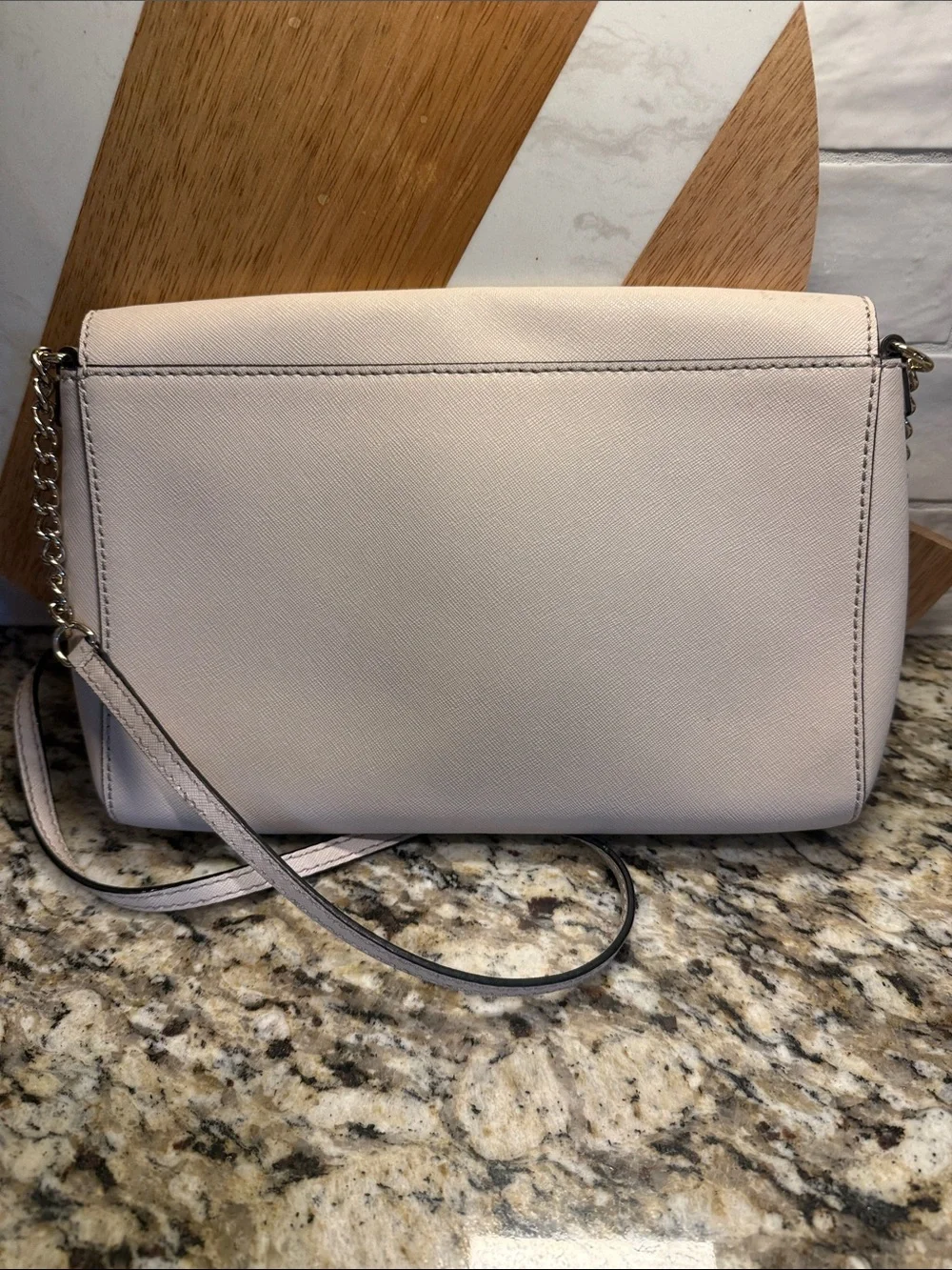 kate spade cream leather crossbody with chain strap